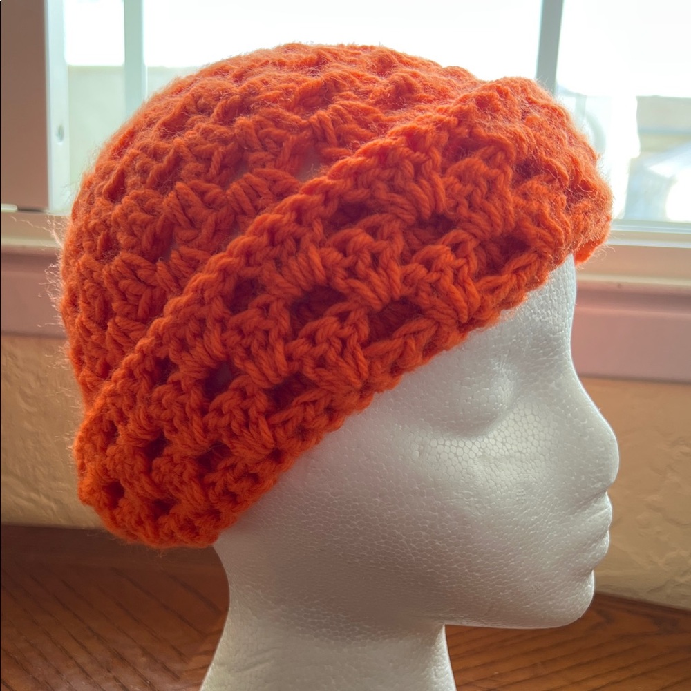 Vibrant Orange Crochet Hat